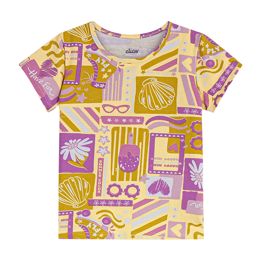 Blusa Infantil Elian Manga Curta Estampas Sortidas