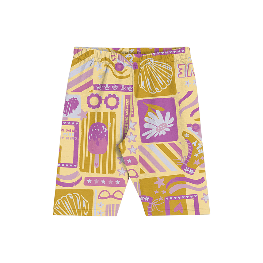 Bermuda Ciclista Infantil Elian em Cotton Estampa Sortida