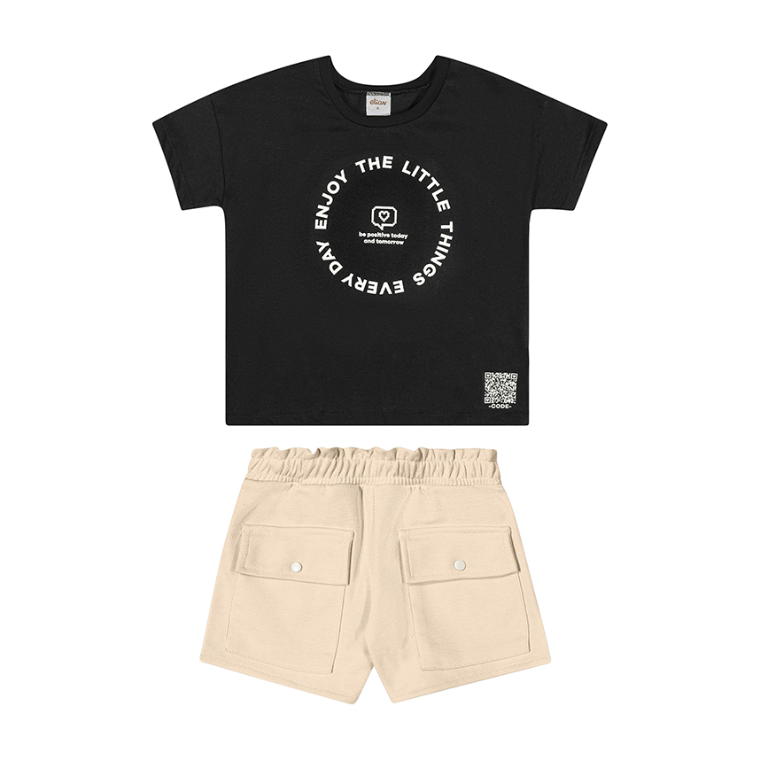 Conjunto Juvenil Elian Blusa Estampa The Little e Short