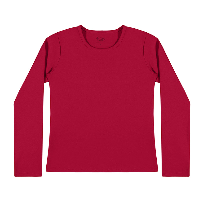 Blusa Juvenil Elian Manga Longa Lisa Em Cotton Blusa Juvenil Elian Manga Longa Lisa Em Cotton