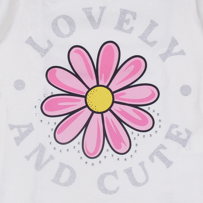Blusa Infantil Color Mini Manga Longa Estampa Flor Lovely