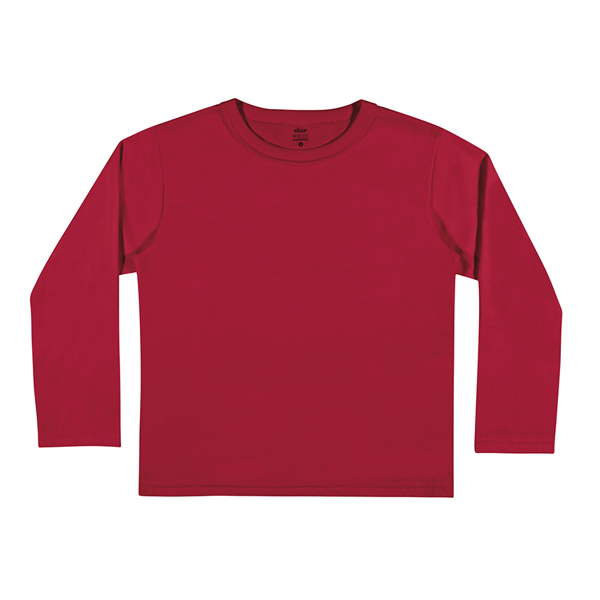 Camiseta Juvenil Elian Manga Longa Lisa em Meia Malha