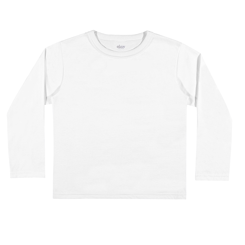 Camiseta Juvenil Elian Manga Longa Lisa em Meia Malha