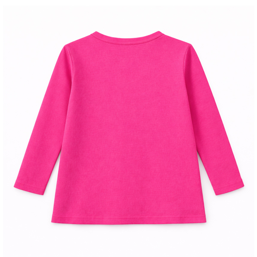 Blusa Infantil Color Mini Manga Longa Estampa Gatinho Sweet