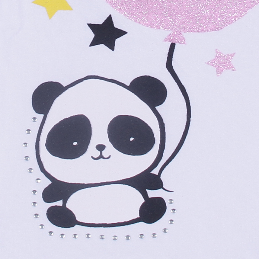 Blusa Infantil Color Mini Manga Longa Estampa Hello Panda