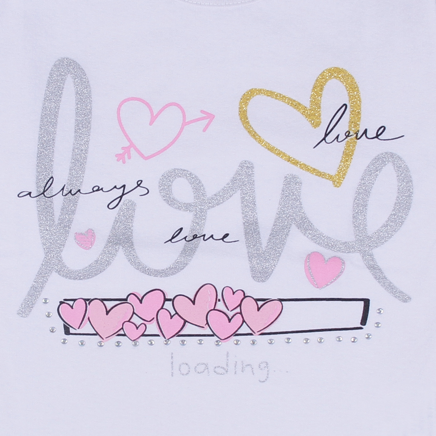 Blusa Infantil Color Girl Manga Longa Estampa Love Loading