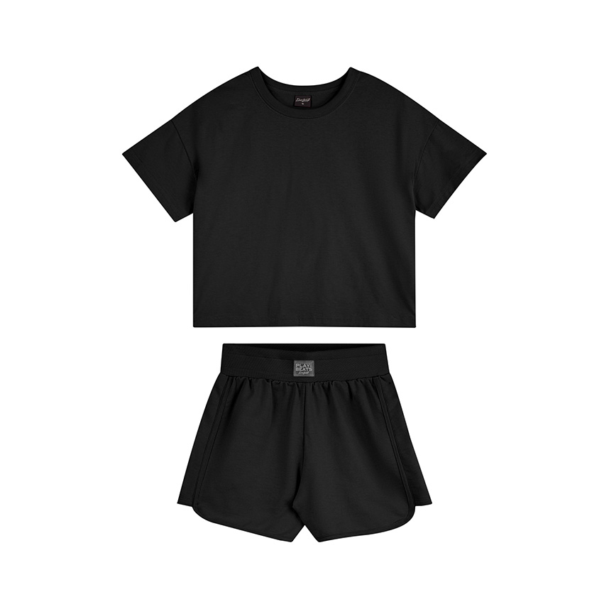 Conjunto Juvenil Beats Blusa Manga Curta e Short Liso