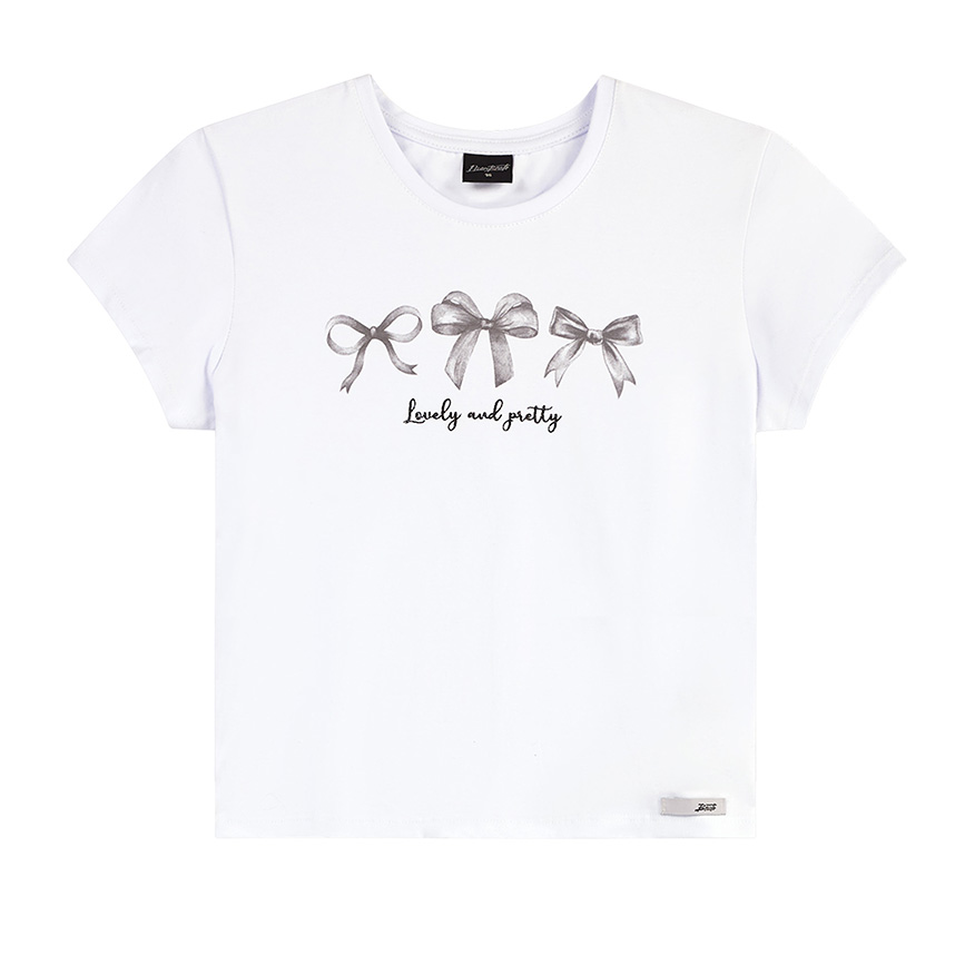 Blusa Juvenil Beats Cropped Estampa Laços Lovely