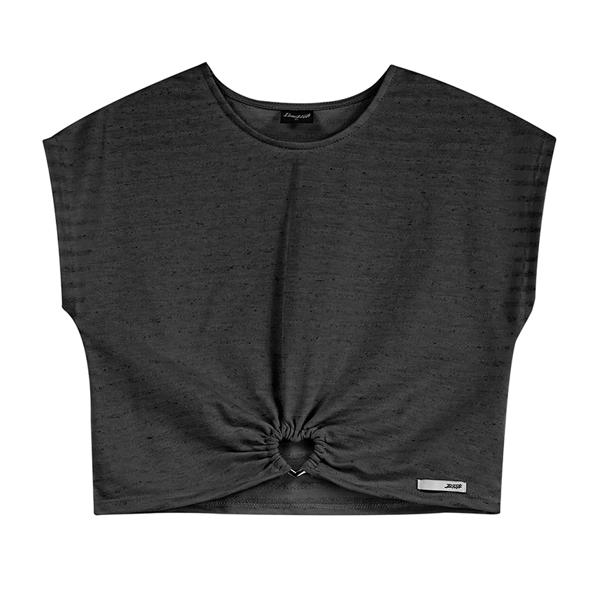 Blusa Juvenil Beats Cropped Coração Metal