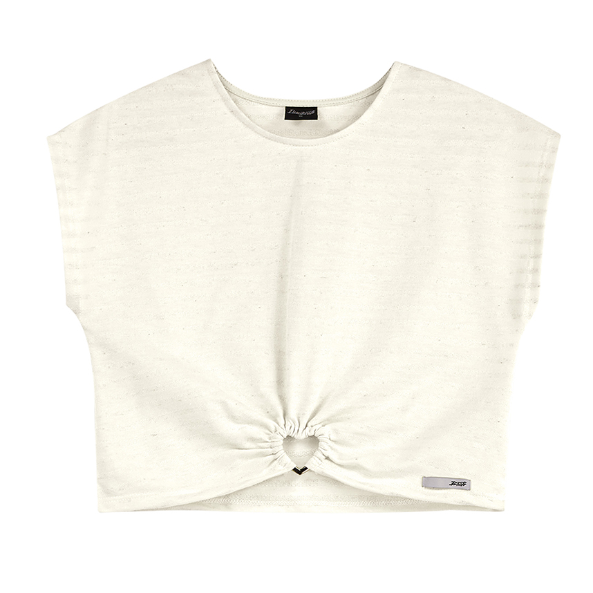 Blusa Juvenil Beats Cropped Coração Metal