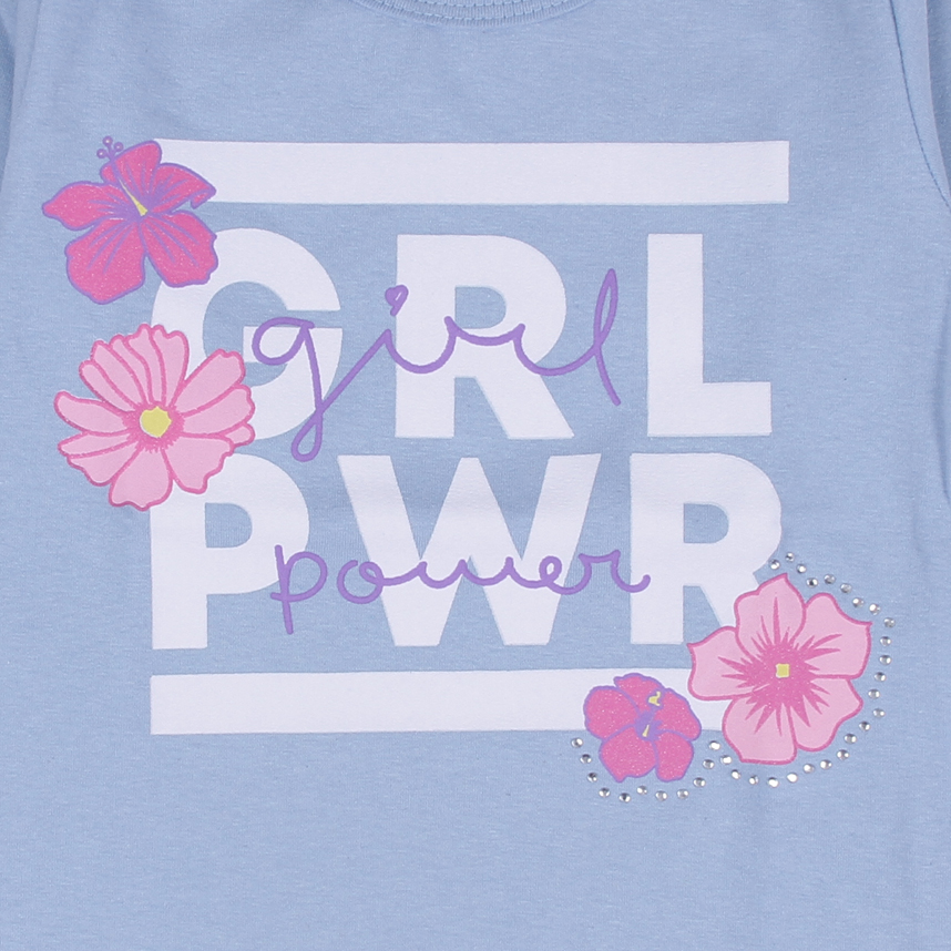 Blusa Infantil Color Girl Manga Longa Estampa Flores Girl