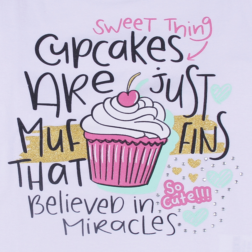 Blusa Infantil Color Girl Manga Longa Estampa Cupcake