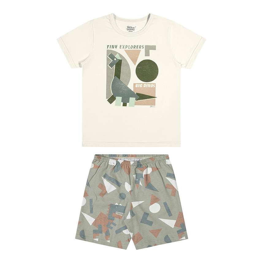 Pijama Curto Infantil Elian Estampa Dino Explores