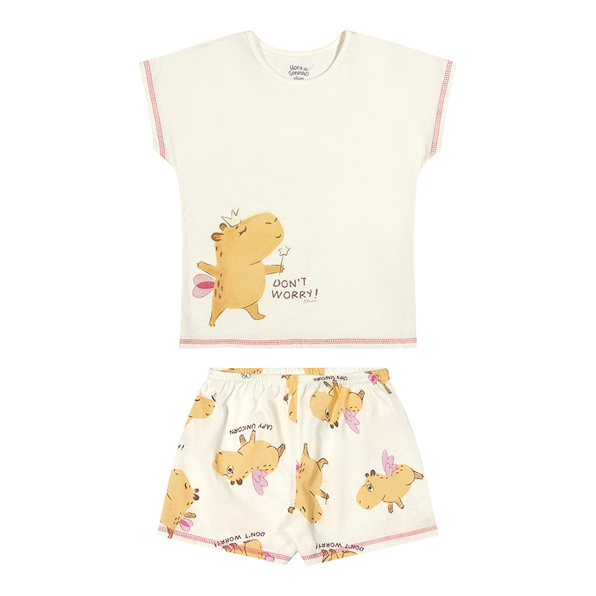 Pijama Curto Infantil Elian Estampa Capivara