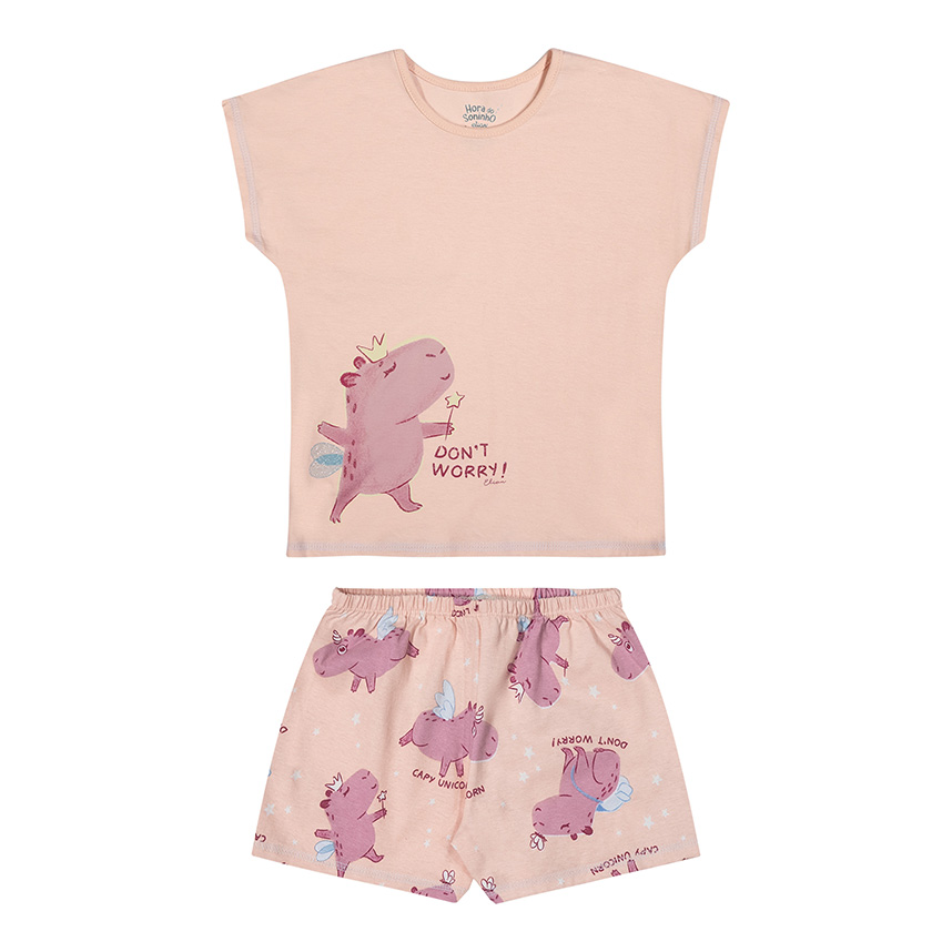 Pijama Curto Infantil Elian Estampa Capivara