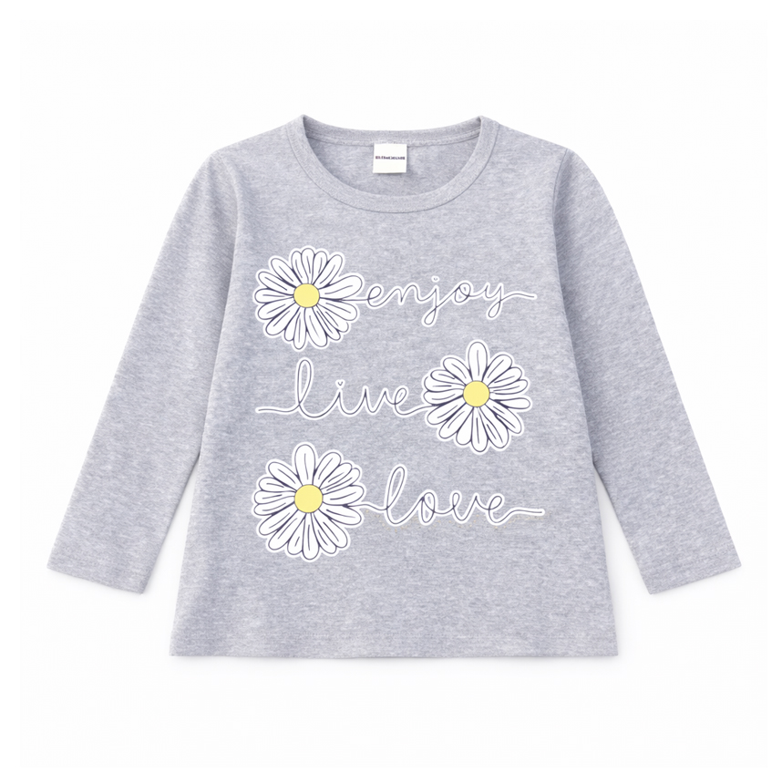 Blusa Infantil Color Girl Manga Longa Estampa Enjoy
