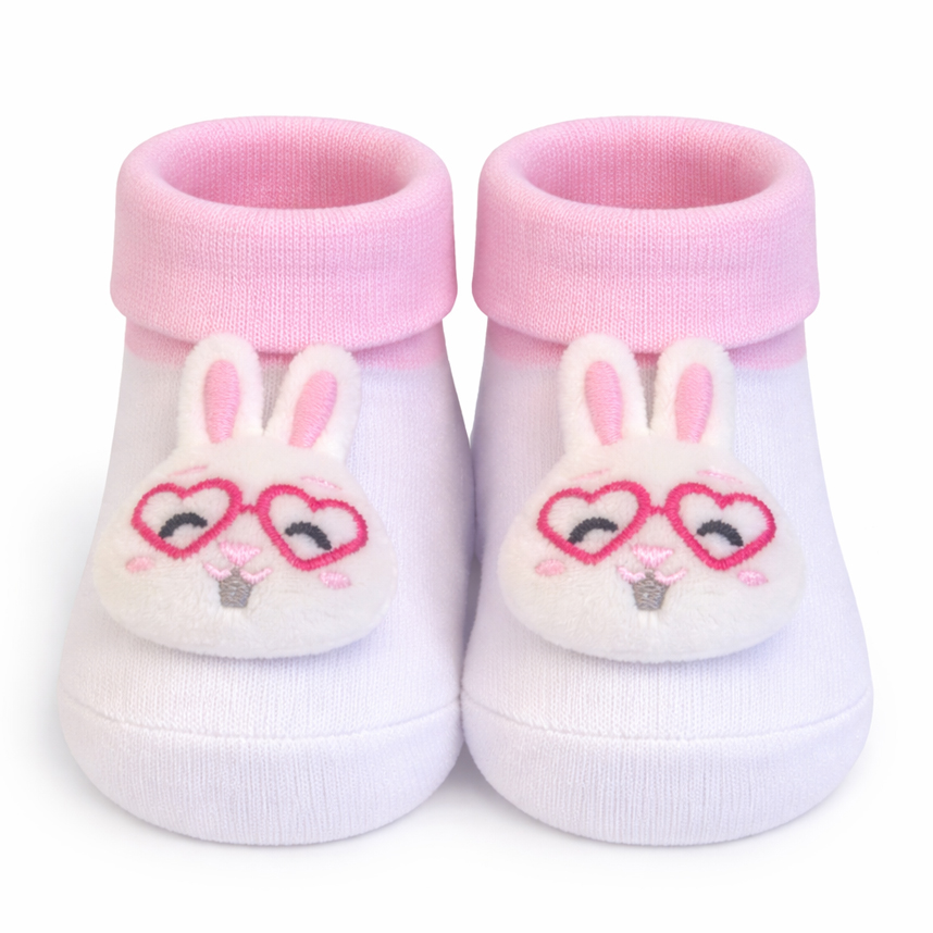 Meia Bebê Duck Menina Aplique Divertido