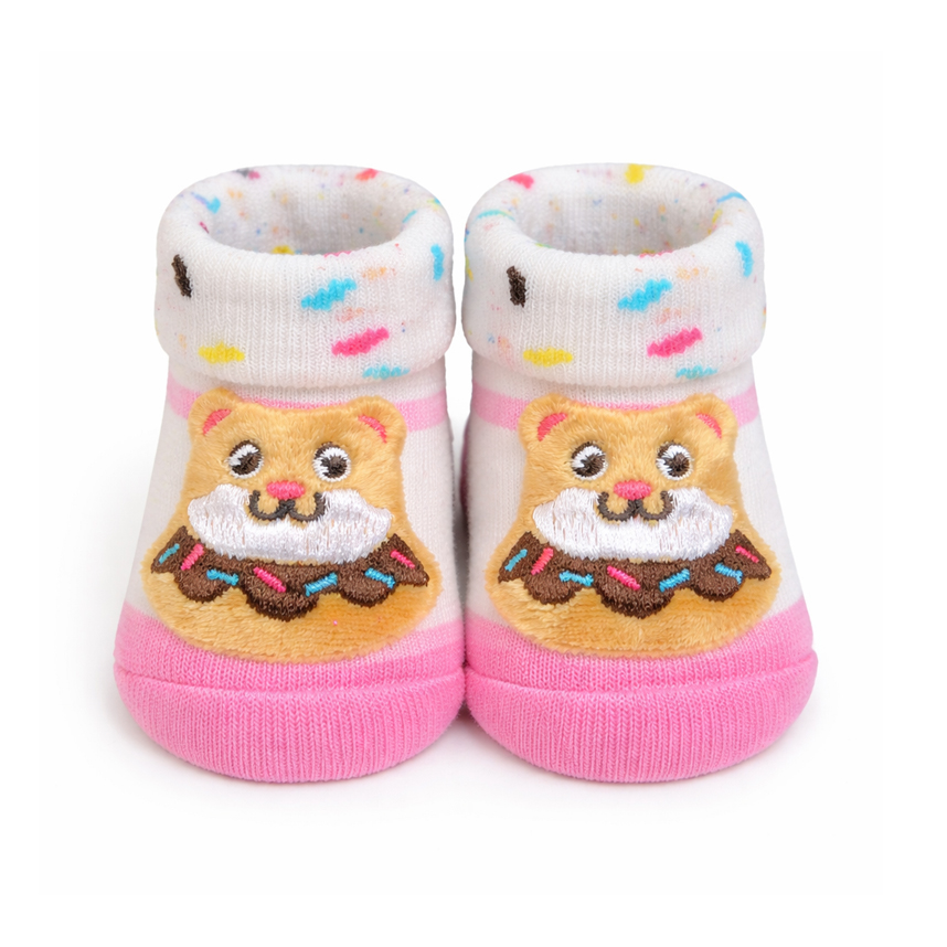 Meia Bebê Duck Menina Aplique Divertido