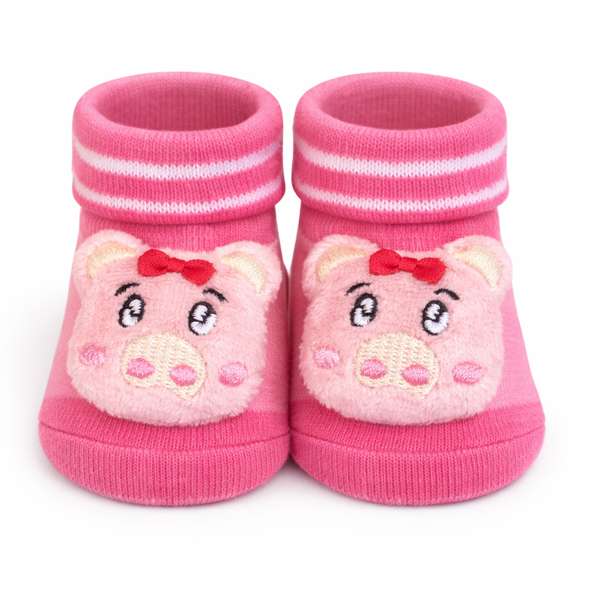 Meia Bebê Duck Menina Aplique Divertido