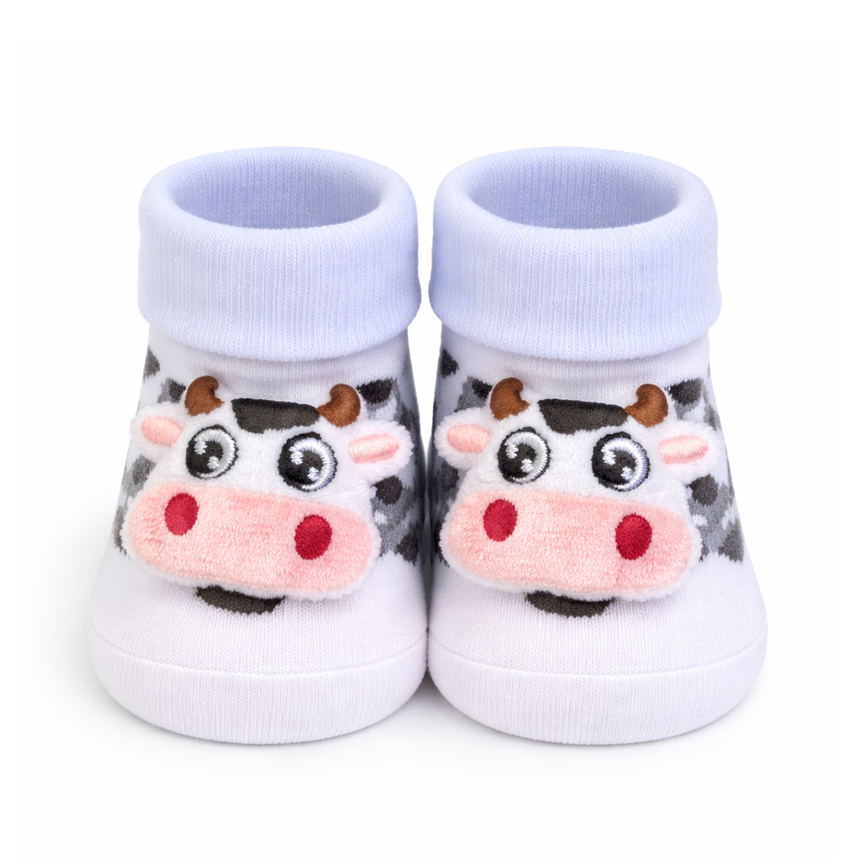 Meia Bebê Duck Menina Aplique Divertido