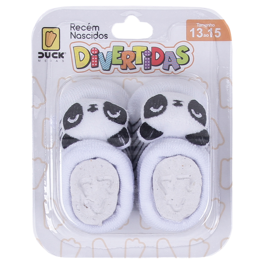 Meia Bebê Duck Menino Aplique Divertido