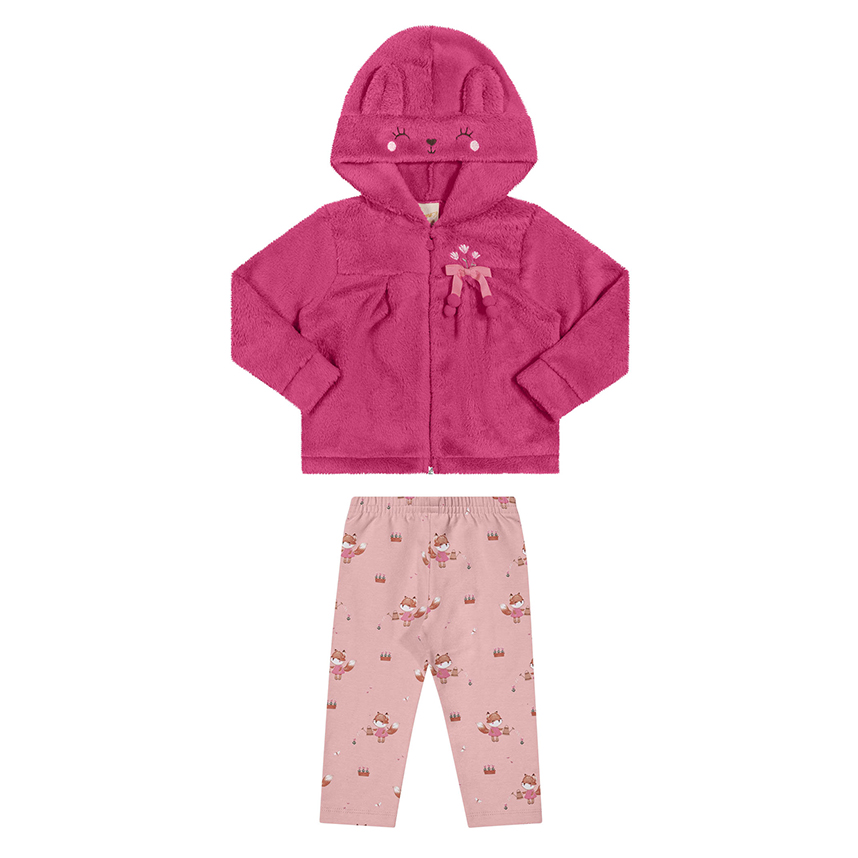 Conjunto Infantil Angerô Jaqueta de Pelo e Calça