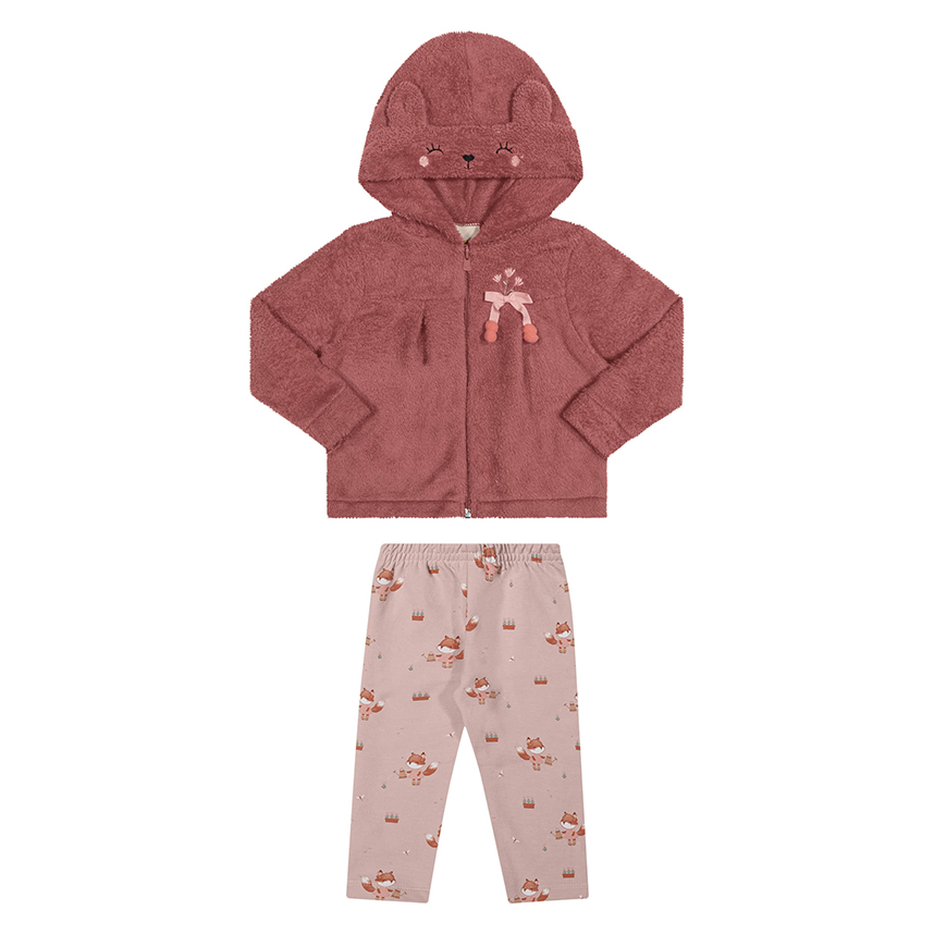 Conjunto Infantil Angerô Jaqueta de Pelo e Calça
