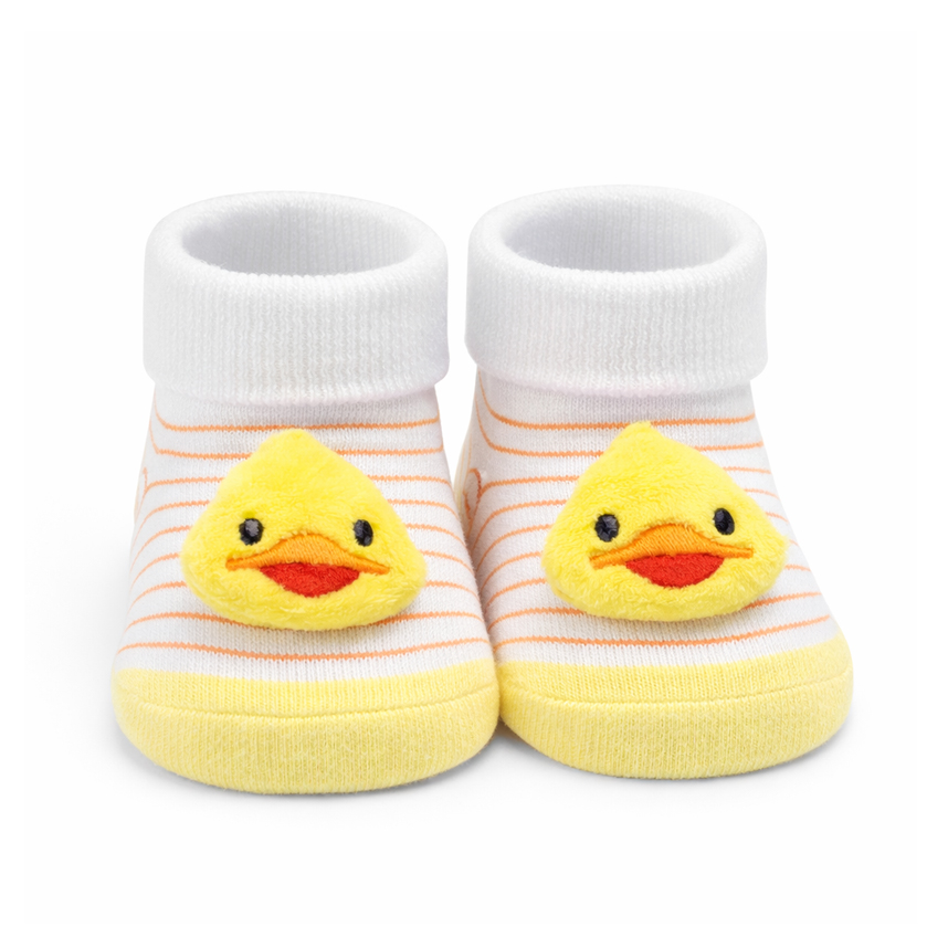 Meia Bebê Duck Menino Aplique Divertido