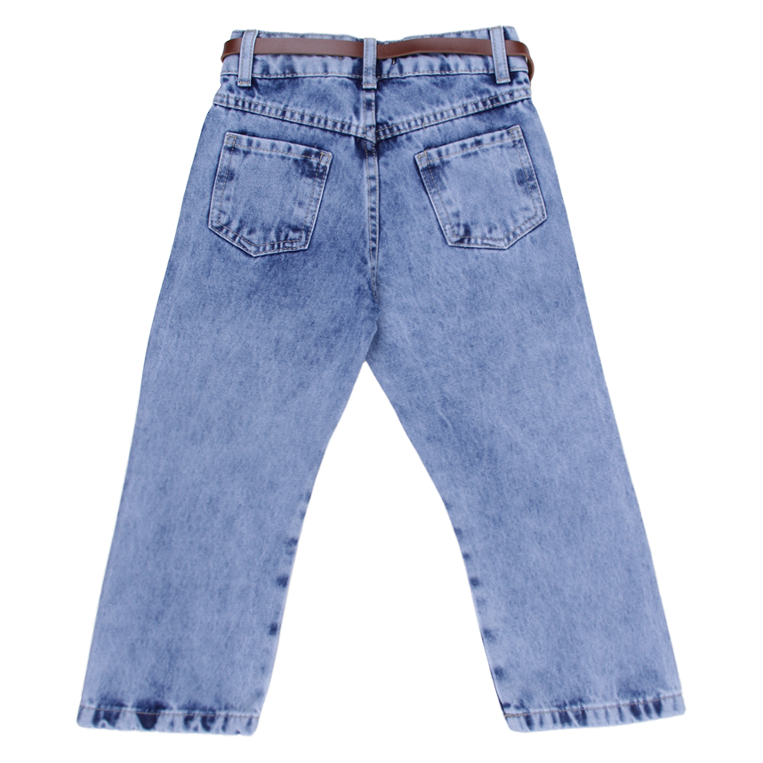 Calça Jeans Infantil Revert Wide Leg com Cinto