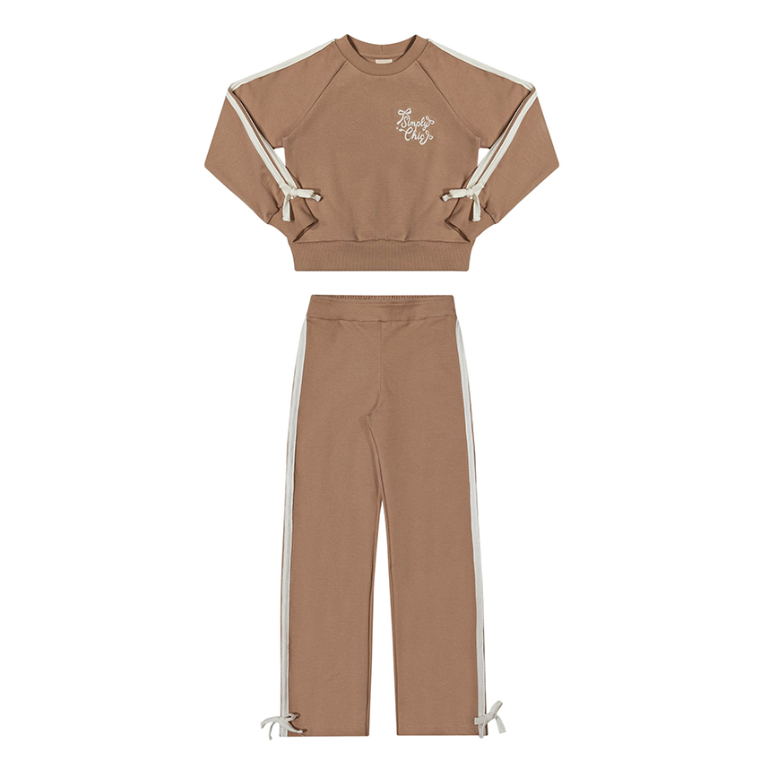 Conjunto Juvenil Angerô Blusa Bordado Pérolas e Calça