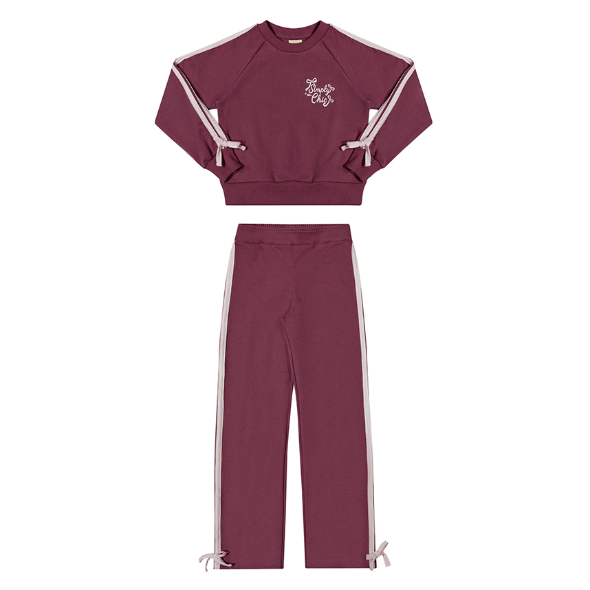 Conjunto Juvenil Angerô Blusa Bordado Pérolas e Calça