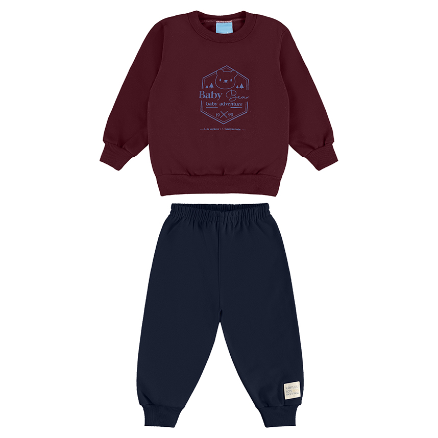 Conjunto Infantil Kamylus Blusão Estampa Urso E Calça
