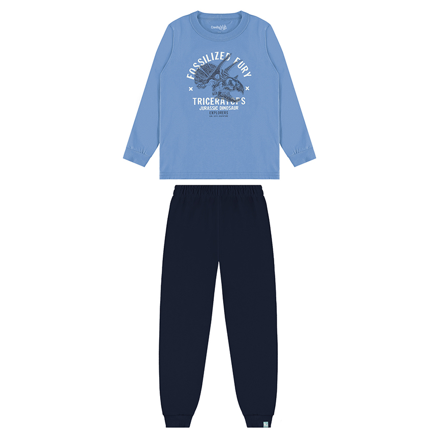 Conjunto Infantil Kamylus Blusão Estampa Dinossauro E Calça