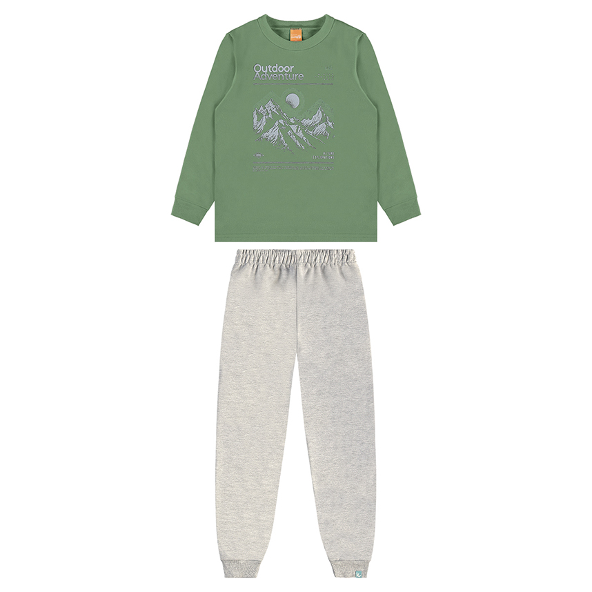 Conjunto Infantil Kamylus Blusão Estampa Montanha E Calça