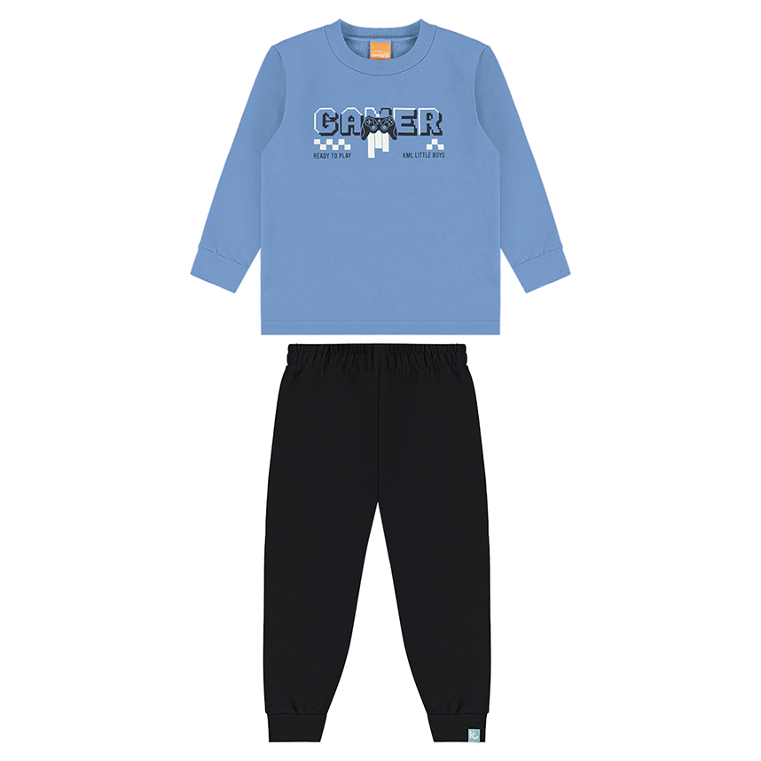 Conjunto Infantil Kamylus Blusão Estampa Gamer E Calça