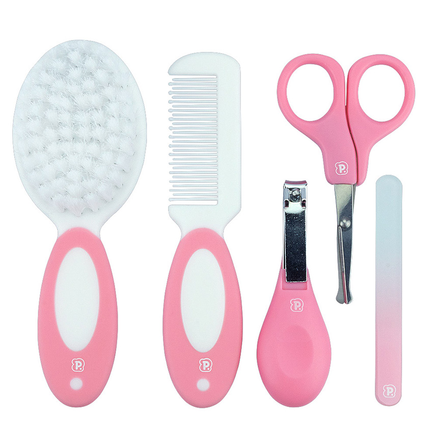 Kit Higiene Pimpolho para Bebês Rosa com 5 Peças