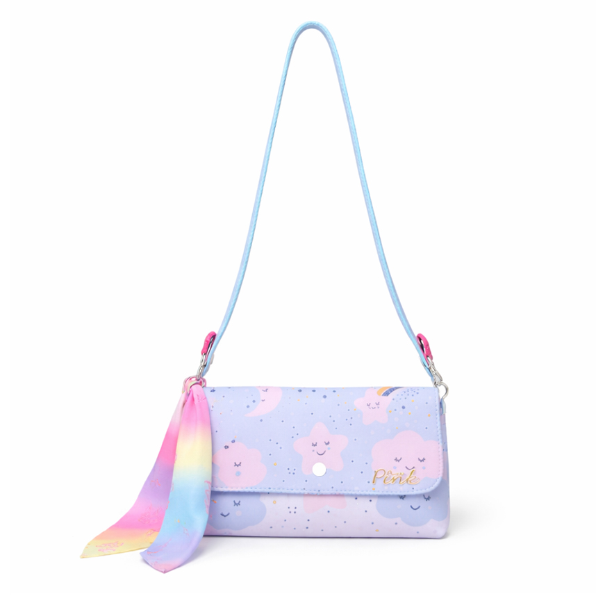 Bolsa Carteira Infantil Princesa Pink Estampa Estrelas