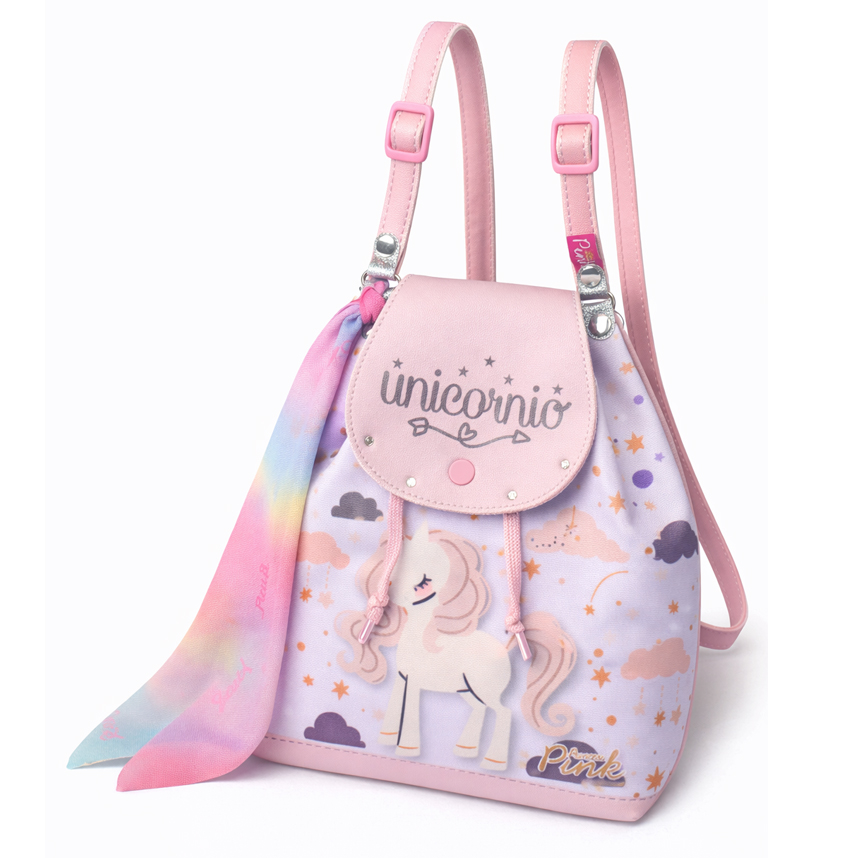 Mochila Infantil Princesa Pink Estampa Unicórnio E Strass