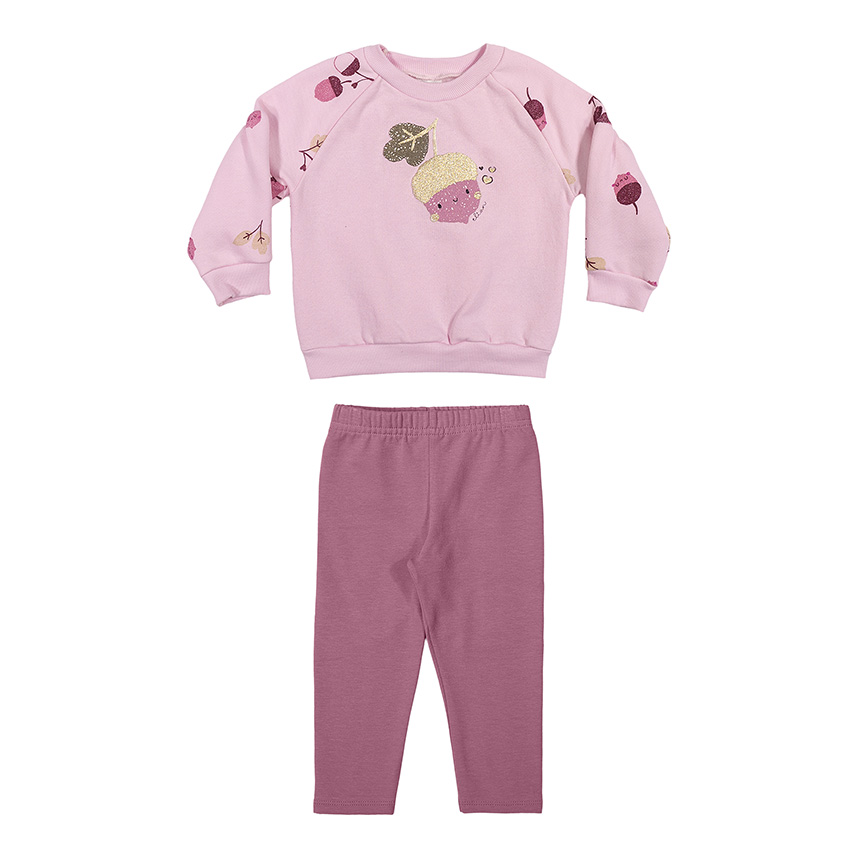 Conjunto Bebê Elian Blusão Moletom Estampa Noz e Legging