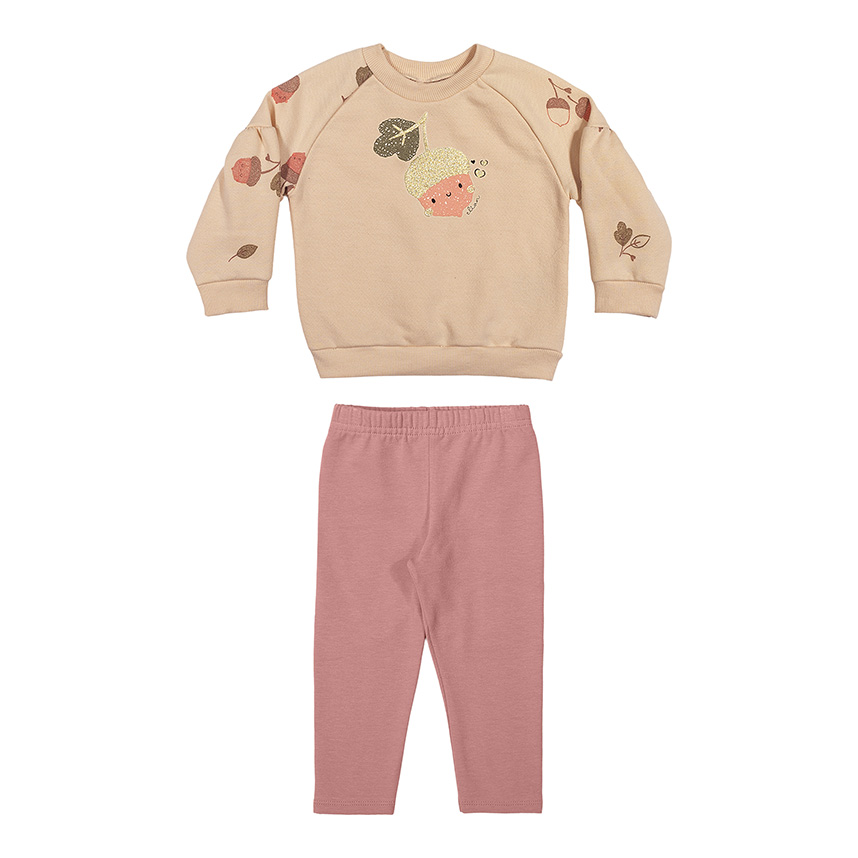 Conjunto Bebê Elian Blusão Moletom Estampa Noz e Legging