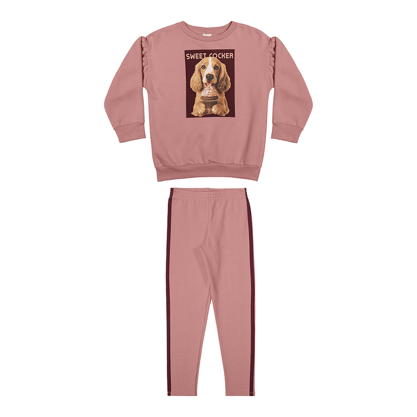 Conjunto Infantil Elian Blusão Estampa Cachorro e Calça
