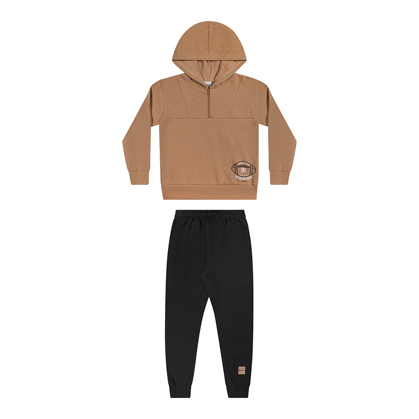 Conjunto Juvenil Elian Blusão com Capuz Sports e Calça
