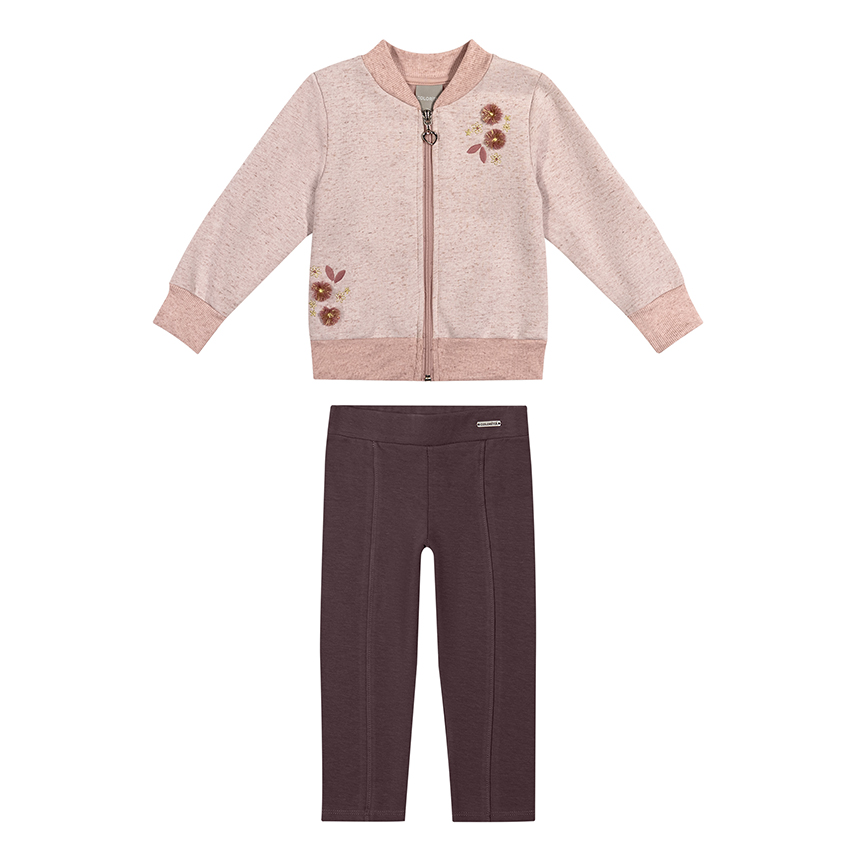 Conjunto Infantil Colorittá Jaqueta Bordado Floral E Calça