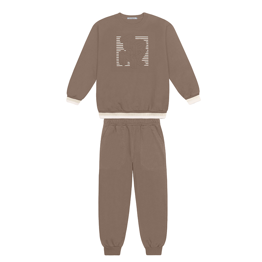 Conjunto Juvenil Trick Nick Blusão Estampado e Calça Moletom