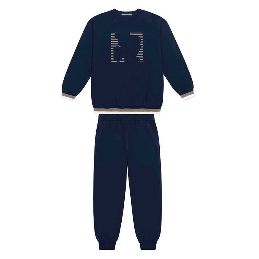 Conjunto Juvenil Trick Nick Blusão Estampado e Calça Moletom