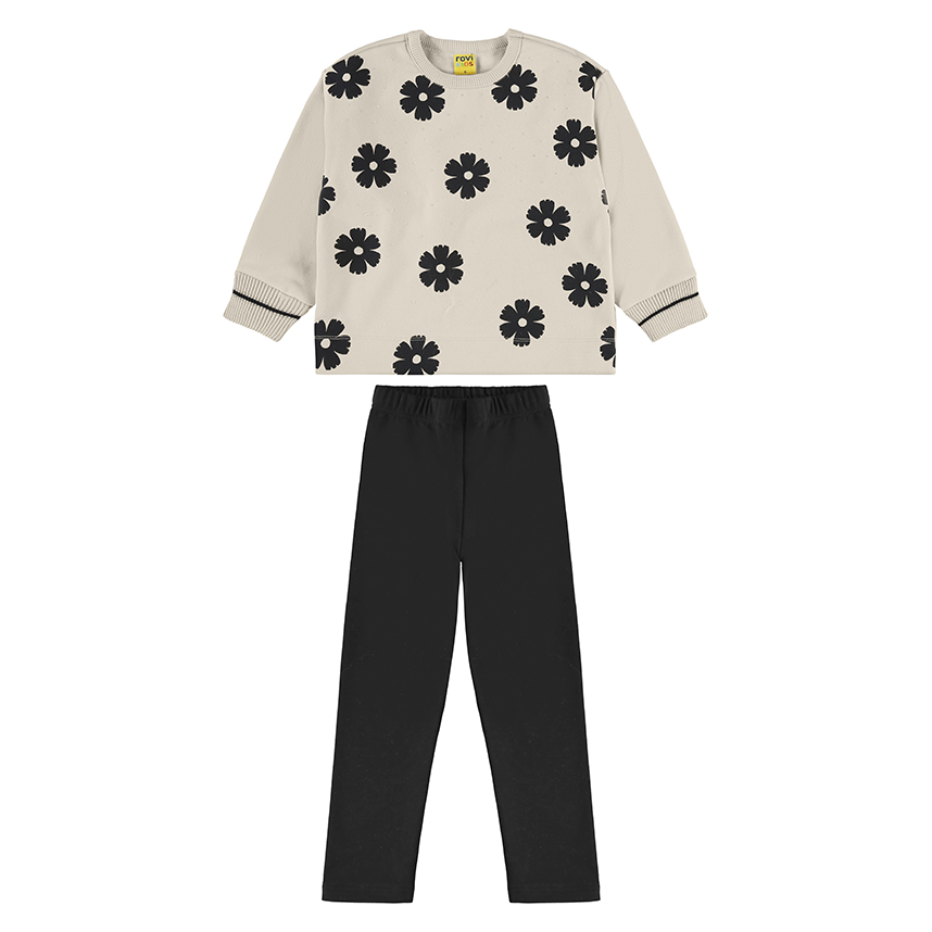 Conjunto Infantil Rovitex Blusão Estampa Flores e Legging Conjunto Infantil Rovitex Blusão Estampa Flores e Legging