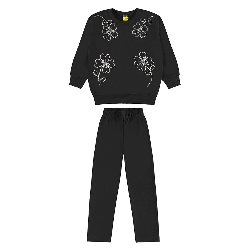 Conjunto Juvenil Rovitex Blusão Estampa Flores e Legging