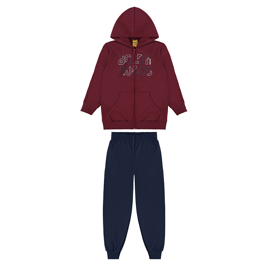 Conjunto Juvenil Rovitex Jaqueta Estampa Boldy e Calça