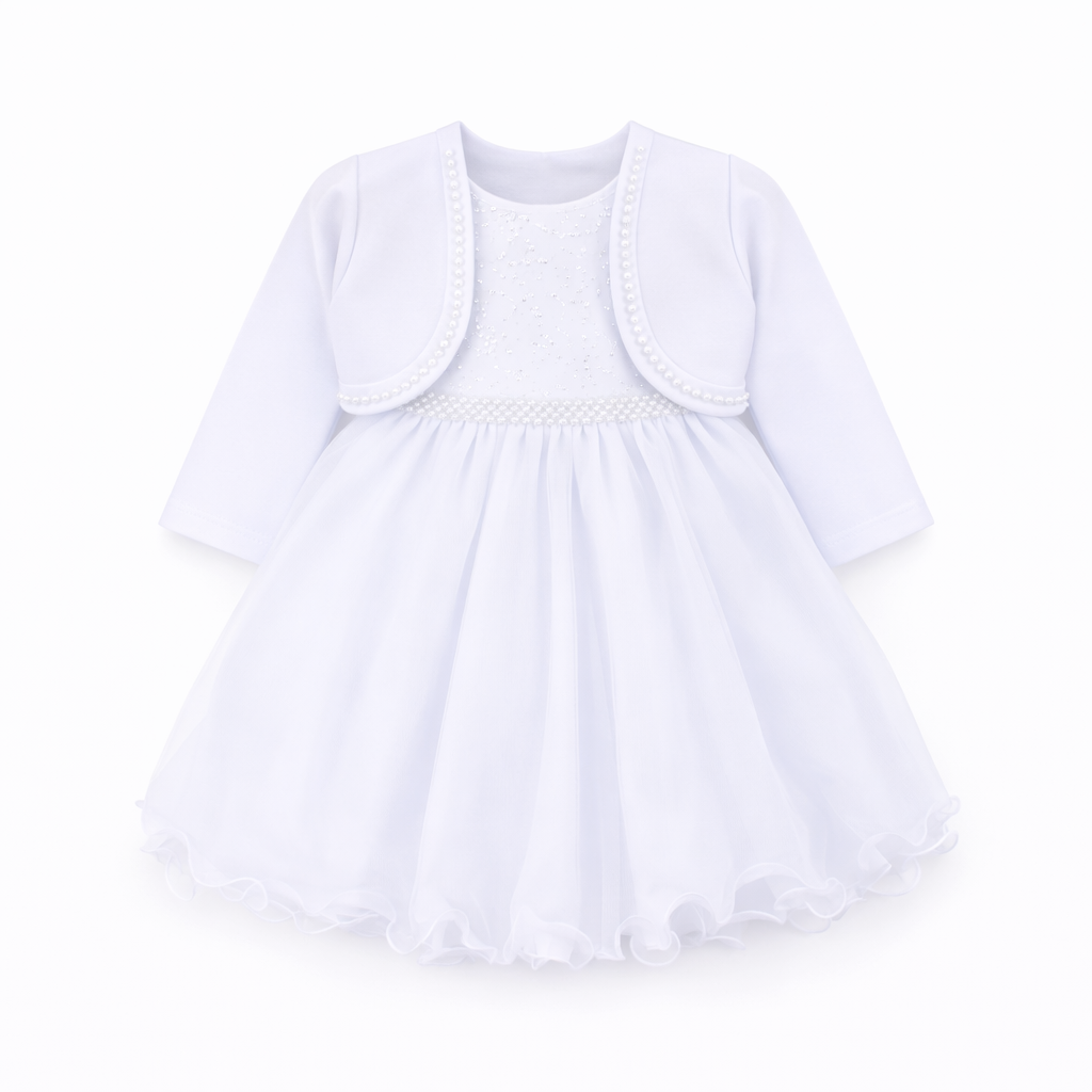 Vestido Bebê Nelu Godê com Bolero Bordado