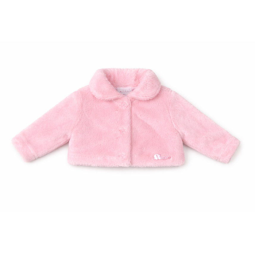 Casaco Infantil Cattai com Pelo Sem Gola com Botão